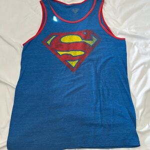 Faded Vintage Graphic Superman Tank Top